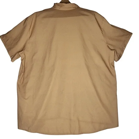 Hawalili Mens 2XL Tan Tattoo Print Hula Girl Short Sleeve Button Up Shirt - Picture 2 of 9